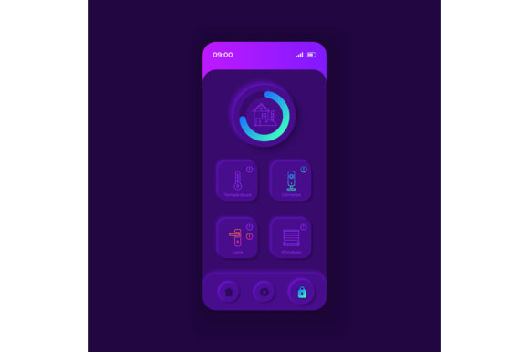 Automated Home Application Interface Graphics for Ux And Ui Kits