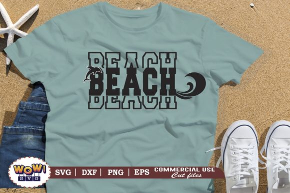Beach Stacked Text Svg, Beach Svg Graphics for Crafts