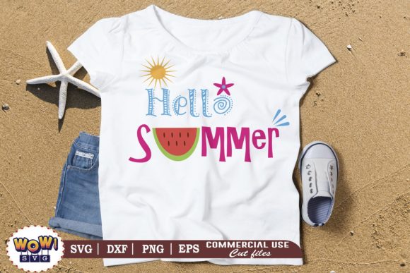 Bright and Fun Hello Summer Quote for Crafts and Graphics