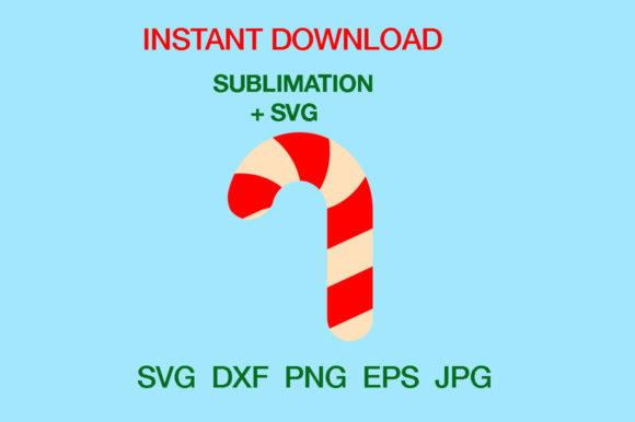 Candy Cane SVG File, Christmas SVG for Graphics & Crafts