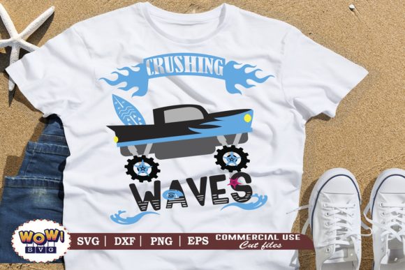 Crushing Waves Svg, Summer Svg, Beach Graphics & Illustrations