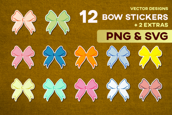 Cute Bow Stickers Sublimation Bundle Graphics and Illustrations Review
