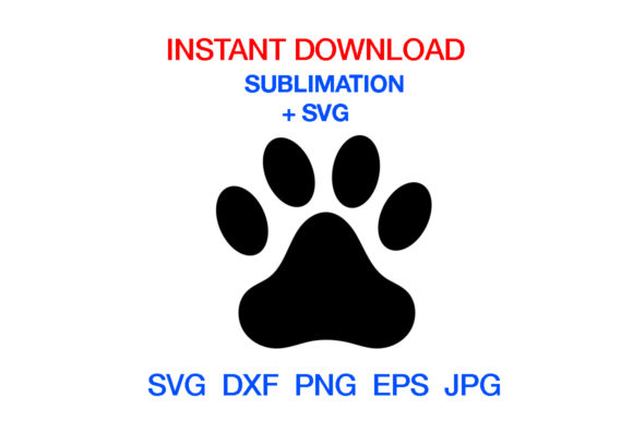 Dog Paw Silhouette Graphics for Crafts and Branding