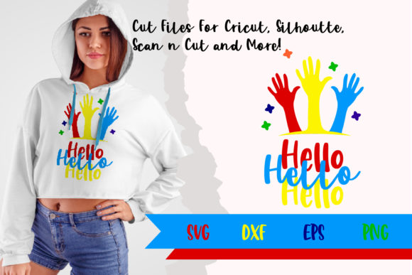 Hello Rainbow Color Design SVG DXF EPS P Graphics