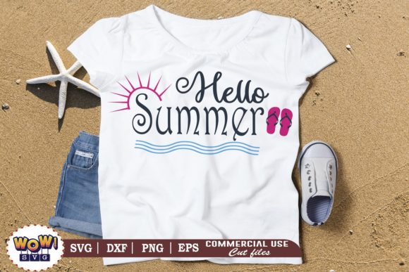 Hello Summer Pink Sandals Quote for Graphics and Crafts