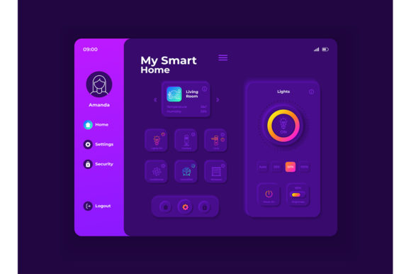 My Smart Home Tablet Interface Template for Graphics & Ux And Ui Kits