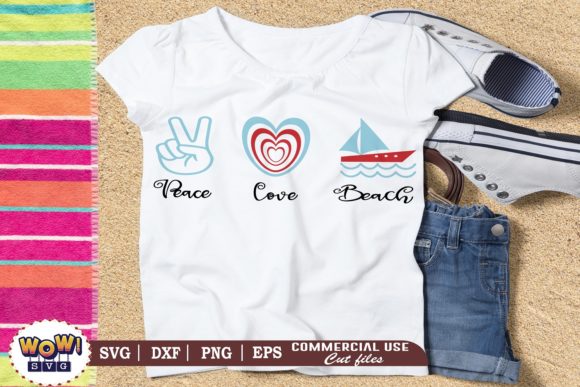 Peace Love Beach Graphics for Crafts and Creative Brands
